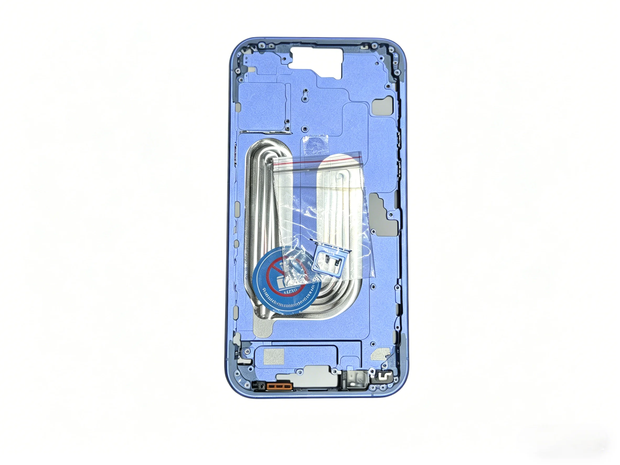 Pre-assembled Middle Frame Housing for iPhone 16 Plus, with Buttons + Charging Port Mesh + Screen Clips,Not include back glass