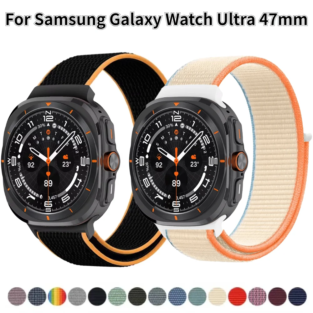 حزام نايلون بدون فجوة لساعة سامسونج جالاكسي ، سوار أصلي قابل للاستبدال ، سوار ساعة قابل للتنفس للغاية ، 47