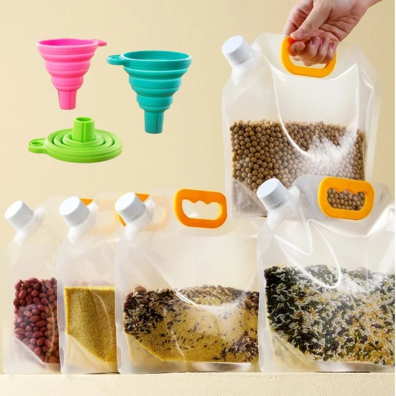 Grains Sealed Bag Kitchen Insect Proof Moisture Proof Fresh Keeping Storage Bag Recyclable Transparent Grain Storage Bags