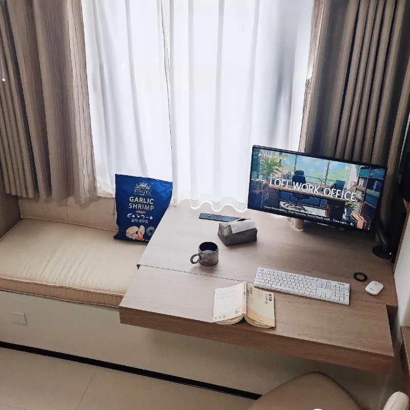 

Locker renovation storage pull-out window sill cabinet retractable desk bookcase integrated bay window retractable