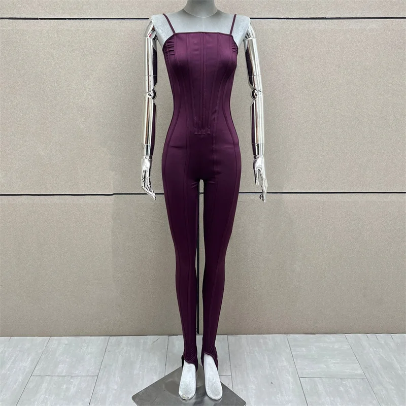 

women's jumpsuits and rompers New elastic fishbone slim fit jumpsuit for spring 2026 Sexy backless pencil pants Bodysuit women