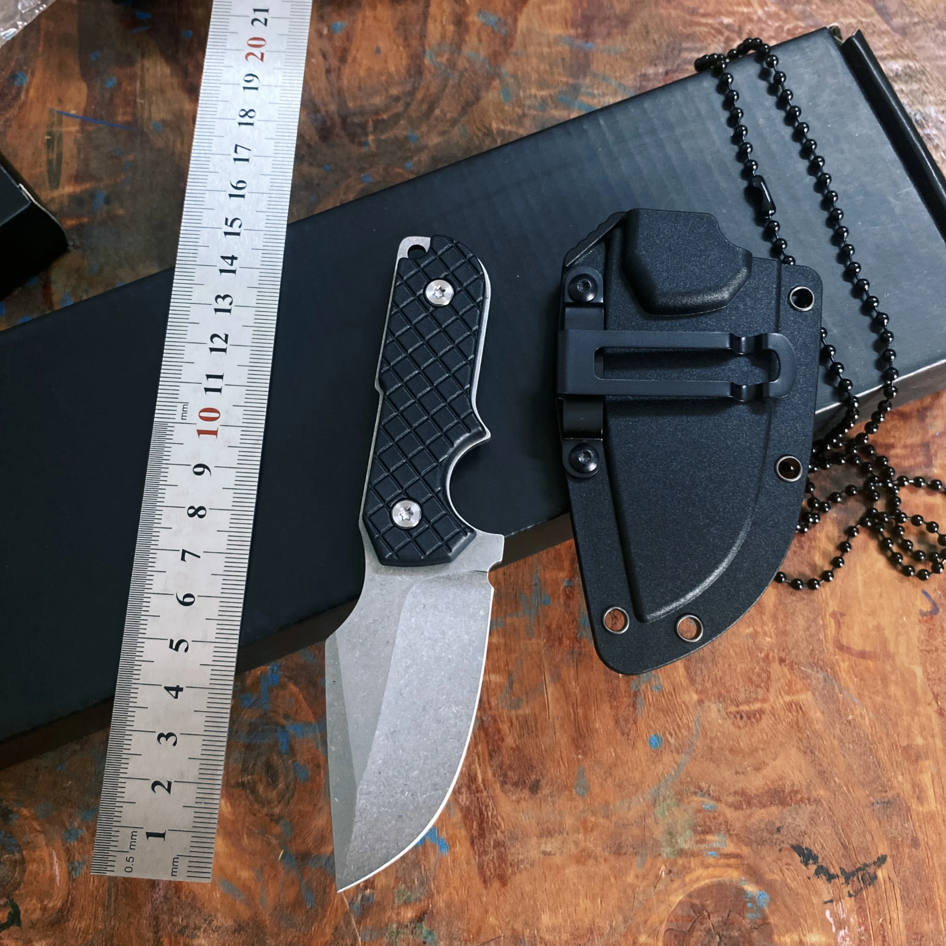 EDC سكينة للاستعمال الخارجي بقاء سكين مستقيم صغير صلابة عالية العمود الفقري المتكامل مع غمد K سكين الدفاع عن النفس سكين جيب