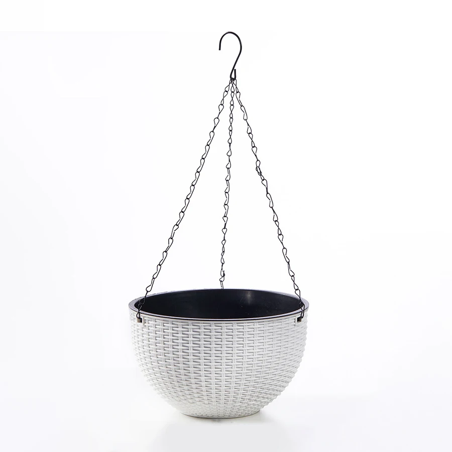 Europese stijl honingraatpatroon imitatie rotan hangende hangende plastic bloempot hangende pot binnen hangende mand
