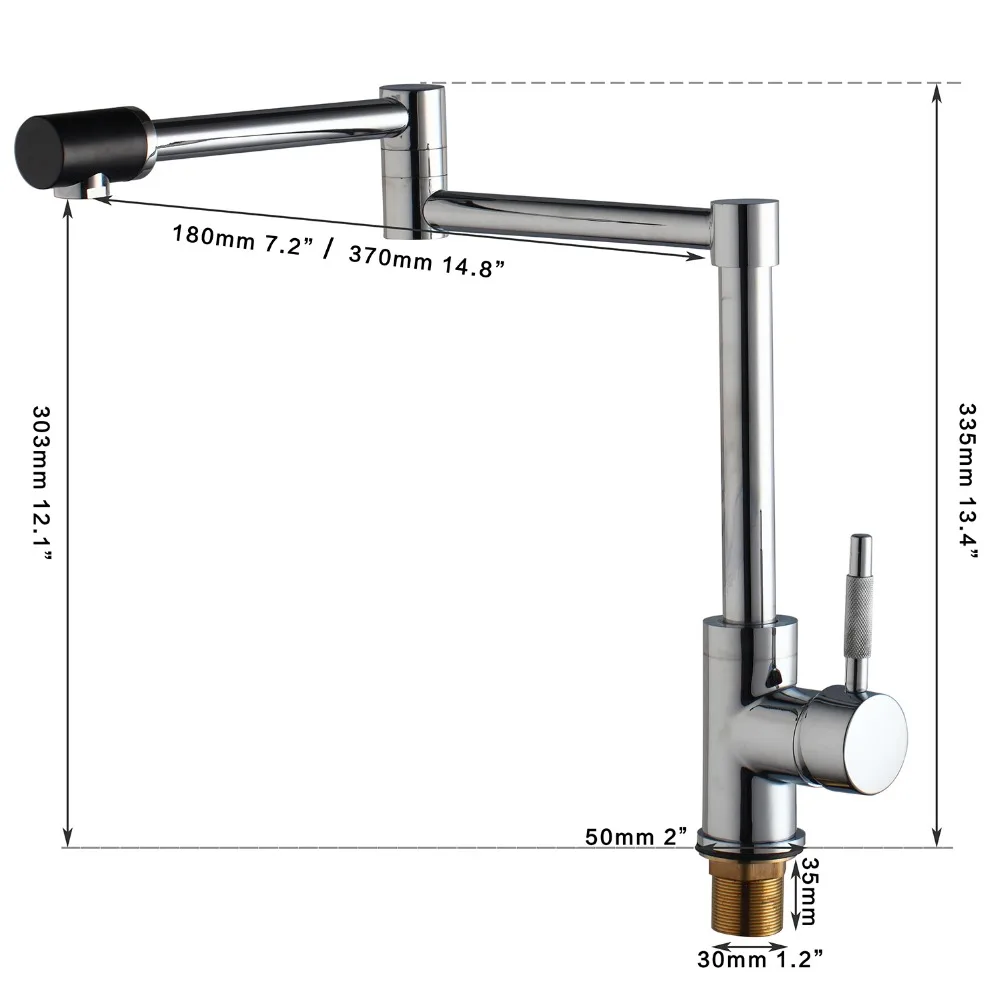 KEMAIDI-حنفيات المطبخ مع تشطيب الكروم ، مقبض واحد ، مثبتة على سطح السفينة ، لحوض الحمام والمغسلة