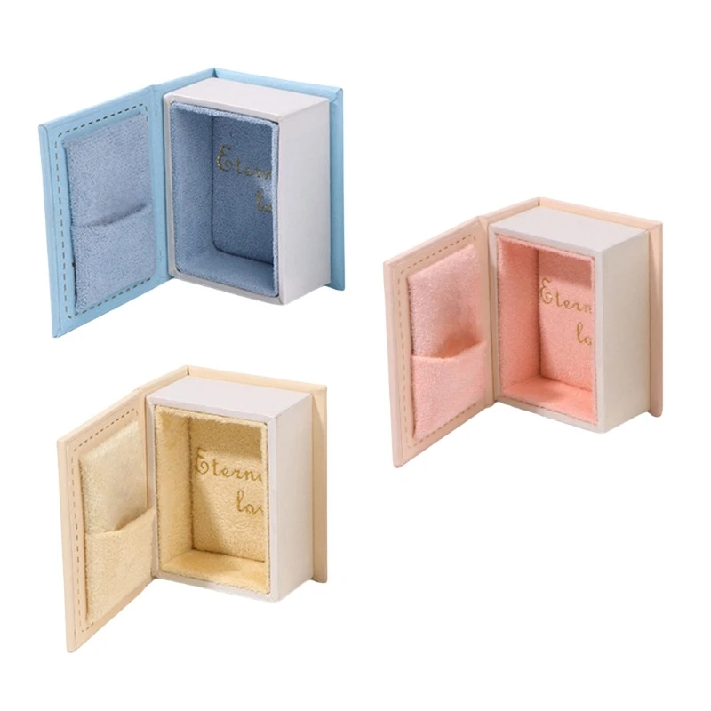 

Artistics Sturdy Lint Jewelry Display Case In Book Shaped Designs Form Portable for Rings Pendants and Studs Use Dropship