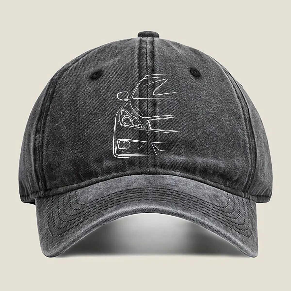 

“Car Outline Automotive, Minimalist Design” Washed Baseball Cap