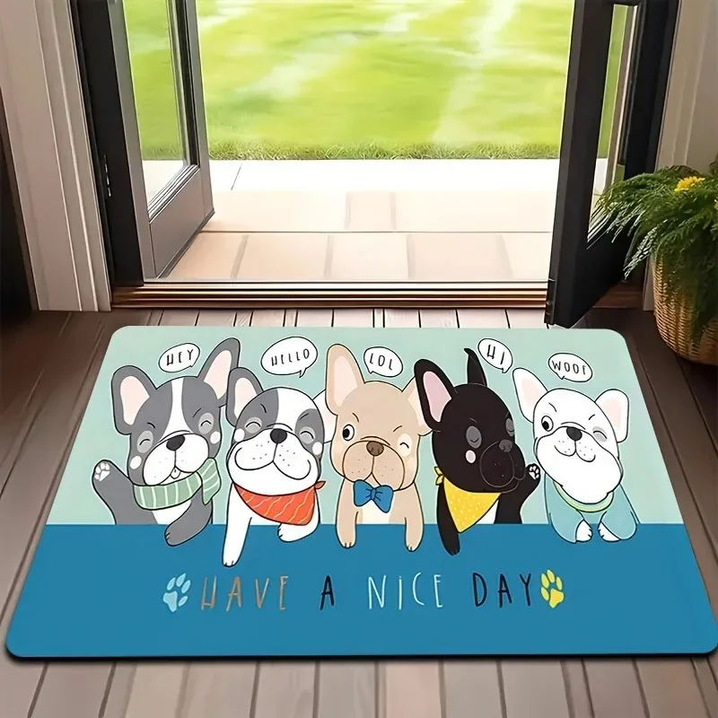 

1PC Cute Cartoon Dogs Home Door Mats Kitchen Rugs Non-Slip Pop design Bathroom Rugs Bath Mat Carpet for Home Sink Laundry Decor