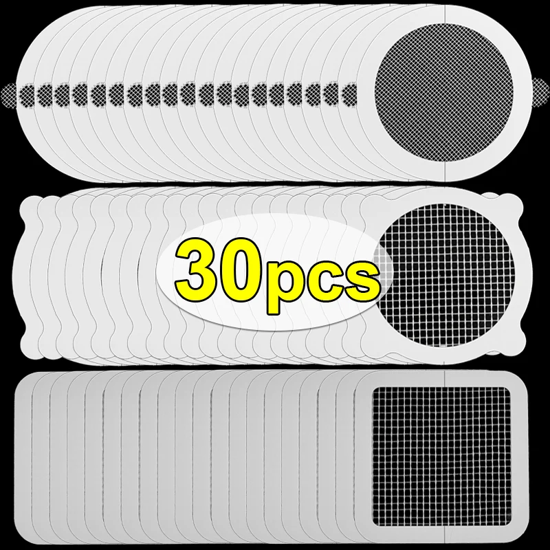 30/5PCS Disposable Floor Drain Stickers Kitchen Bathroom Mesh Hair Filter Anti-Block Shower Hair Catcher Stoppers Cleaning Tools