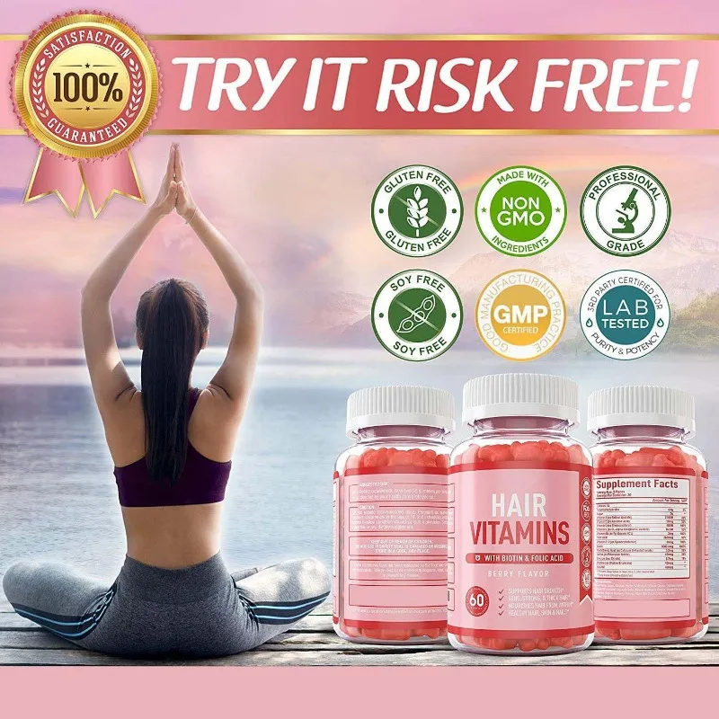 

Biotin Bear Gummies Support Hair Growth Strengthen Hair Nails Sugar Free Vegan Tasty Hair Care Supplement