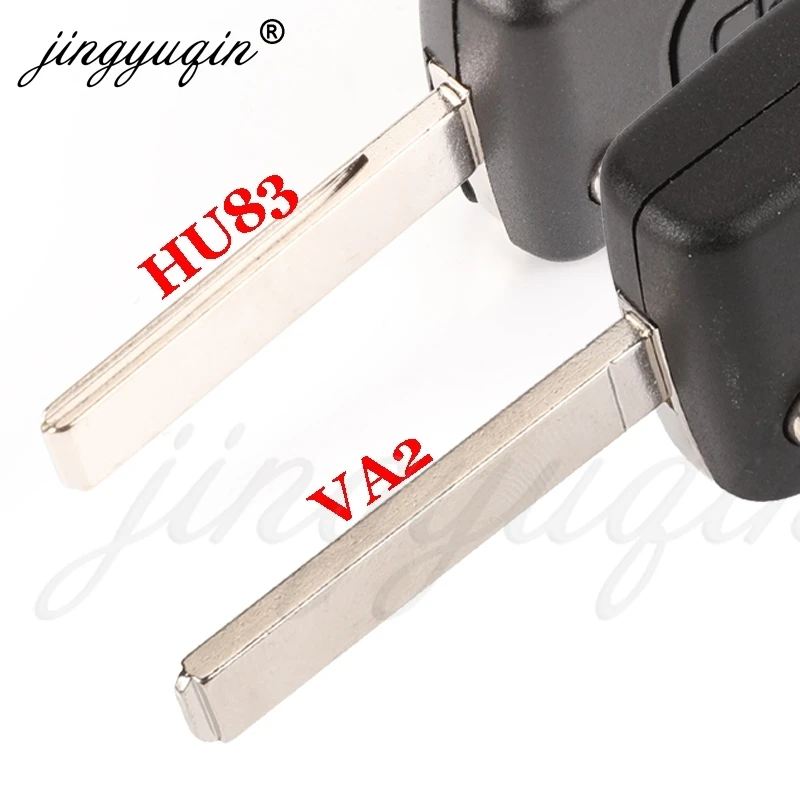 jingyuqin Car Key Fob Shell 2/3/4 Przyciski Dla Fiat Scudo Ulysse Lancia Phedra HU83 Fit / VA2 Blade Ce0523 Ce0536 Wymień Keys Case