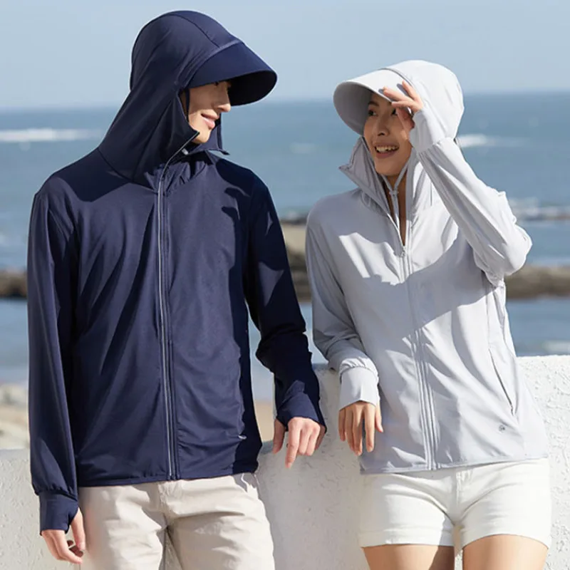 Outdoor Couple Sunscreen Large Detachable Mesh Sunscreen Clothes for Men and Women UV Protection