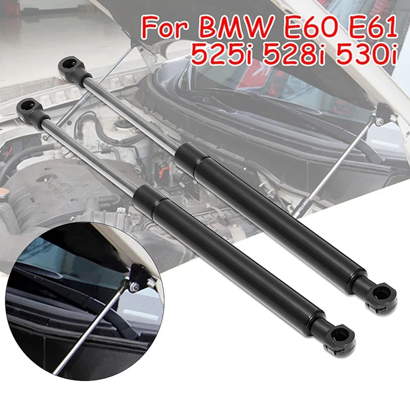 4 قطعة سيارة الجبهة بونيه هود رفع غازي دعم صدمة الدعامات الأسود ل Bmw E60 E61 525I 528I 530I 502488586-X2 51237008745