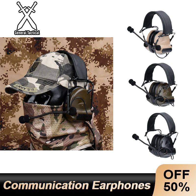 WADSN C2 COMTA II Tactical Airsoft Headset Communication Shooting Headset Fit Kenwoo U94 PTT For Baofeng Walkie Talkie Shooting