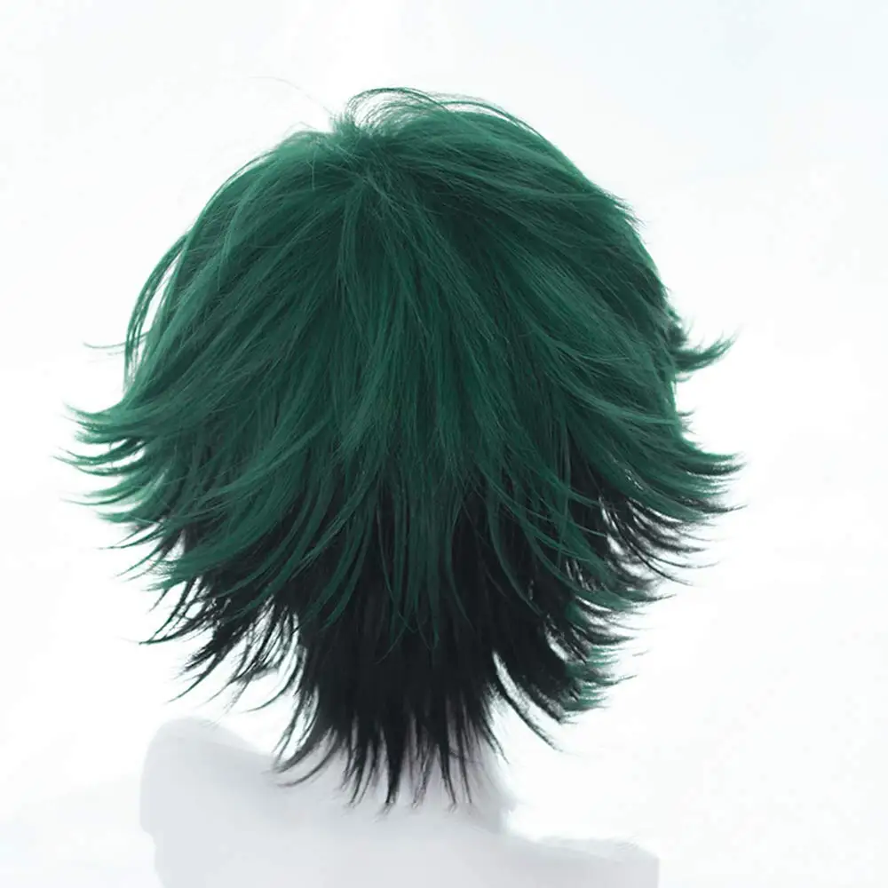 Anime My Hero Academia Midoriya Izuku Cos odgrywanie ról syntetyczne krótkie zielone włosy peruki dla mężczyzn kostium chłopięcy Halloween Cosplay