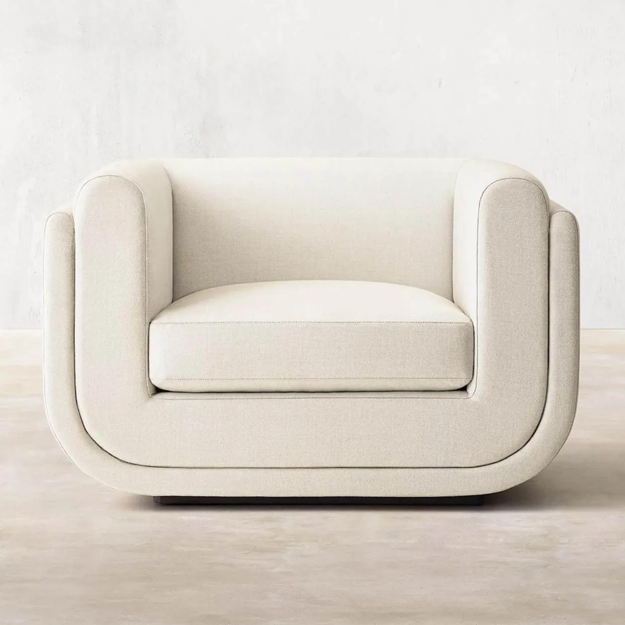 Italian Modern Curve Leisure Cozy Single Sofa Chair Nordic Comfy Home Lounge Lamb Wool Comfort Sherpa Boucle Furniture Chair