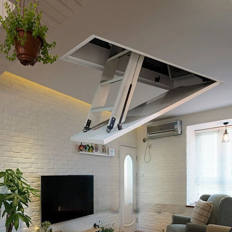 

Electric steel folding staircase telescopic staircase, invisible hidden lifting alloy steel staircase