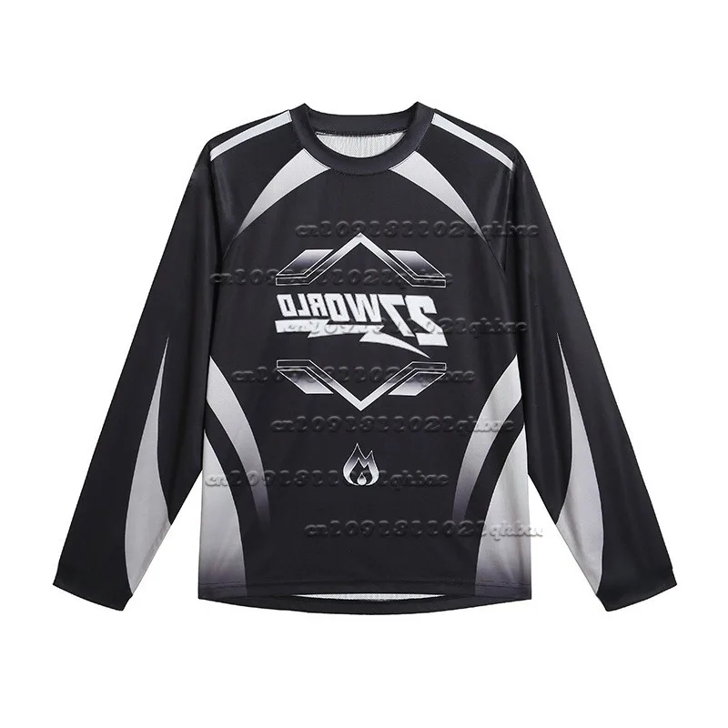 

New 3D Printed Mesh Quick Drying Jersey Long Sleeved T-shirt Retro American Street Trend Casual Versatile