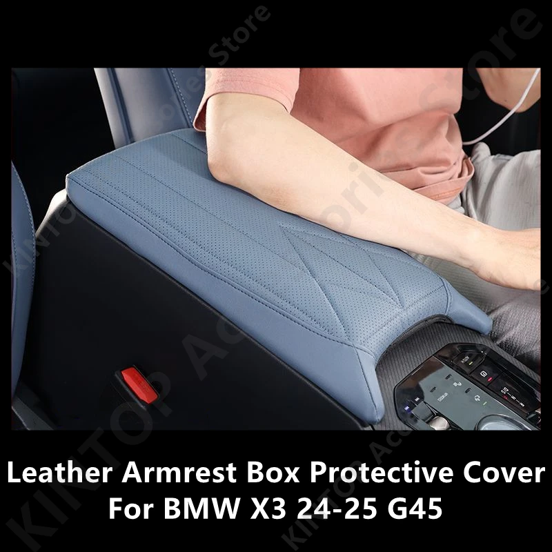

For BMW X3 24-25 G45 Leather Armrest Box Protective Cover,Car Interior Decoration Modification Protection Accessories Refit