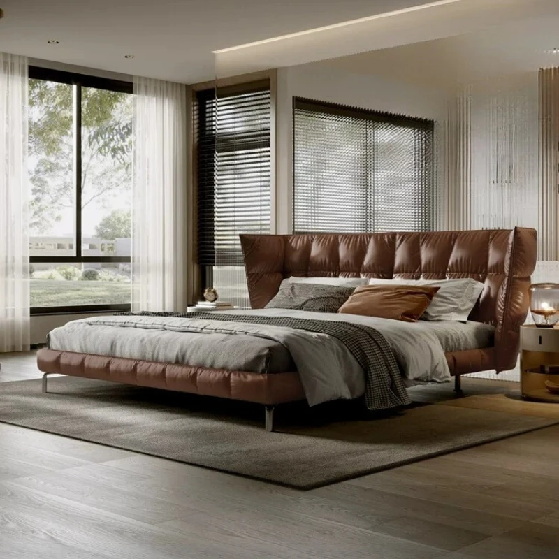 

Leather art bed clearance and leak spot/high-end villa 1.5-meter wedding bed