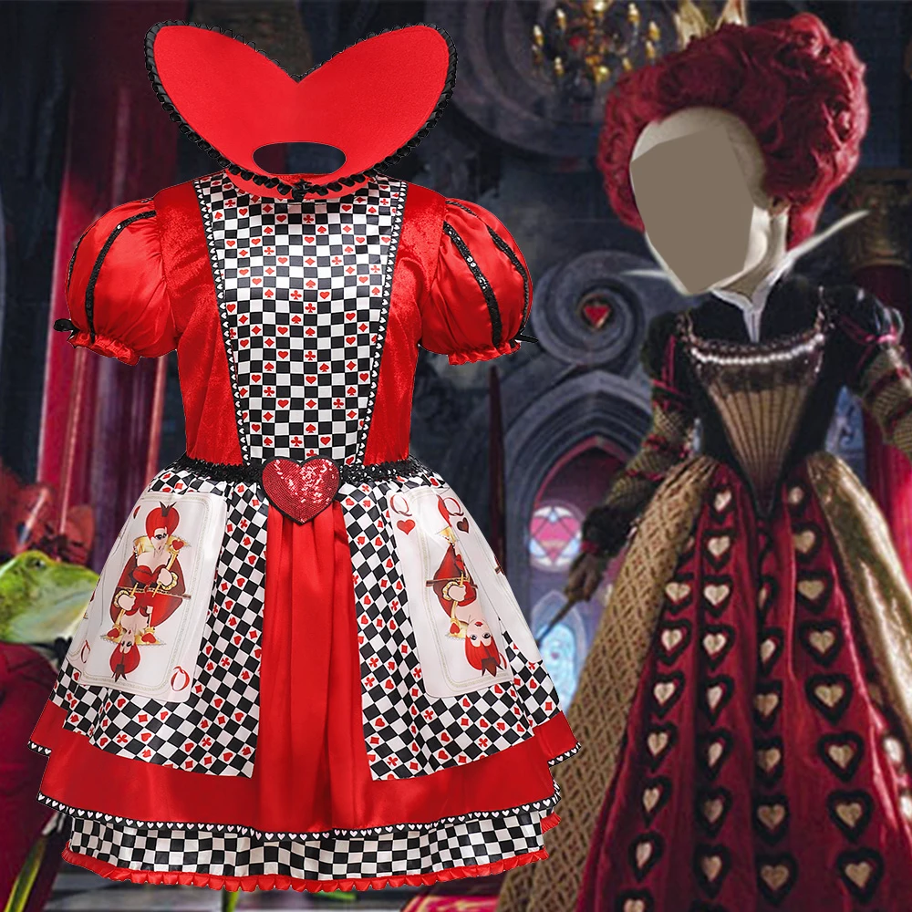 

Poker Print Party Girls Dress Cosplay Carnival Halloween Costume Birthday Princess Prom Dresses Girl School Evening Kids Clothes