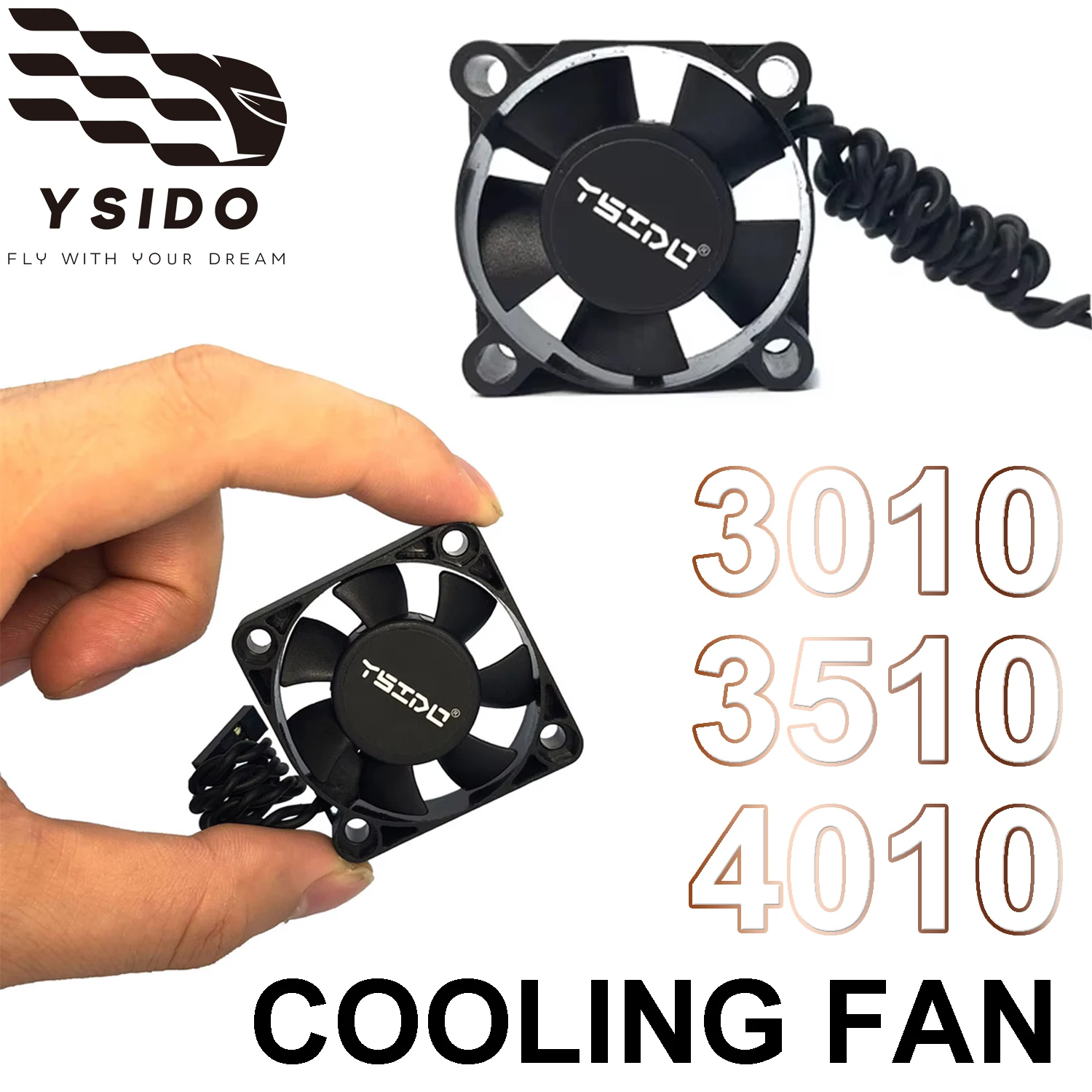 5 peças ysido alta velocidade 4010 3510 3010 ventilador de refrigeração dissipação de calor para hobbywing traxxas arrma 4268 4274 1/10 1/8 1/7 rc carro