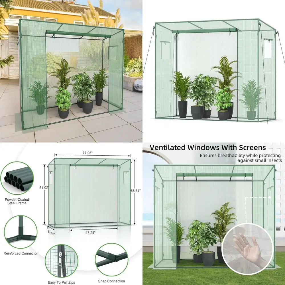 

Portable Outdoor Winter Greenhouse with Insulated PE Cover and Zipper Door for Plant Protection