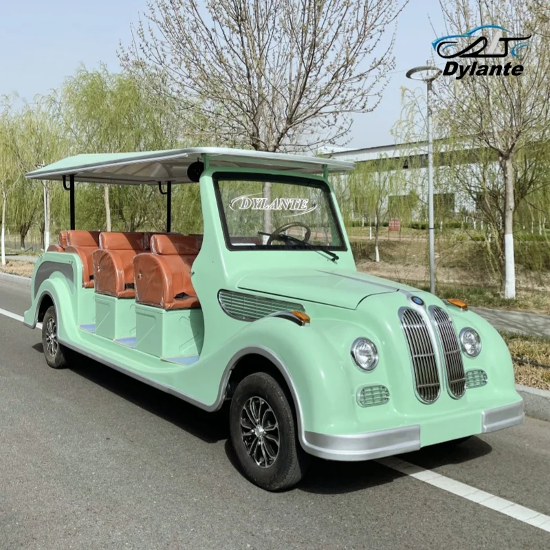 

China Factory High Performance 72V 4KW Electric Retro Grandpa Car 8/11/14 Seat Sightseeing Bus Aviation Transfer Electric Bus