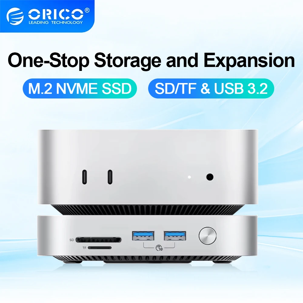 ORICO Type C Hard Drive Enclosure Docking MiniLink Multi-Interface Converter SD/TF4.0 USB4 Transfer Designed for MacMini M4 Dock