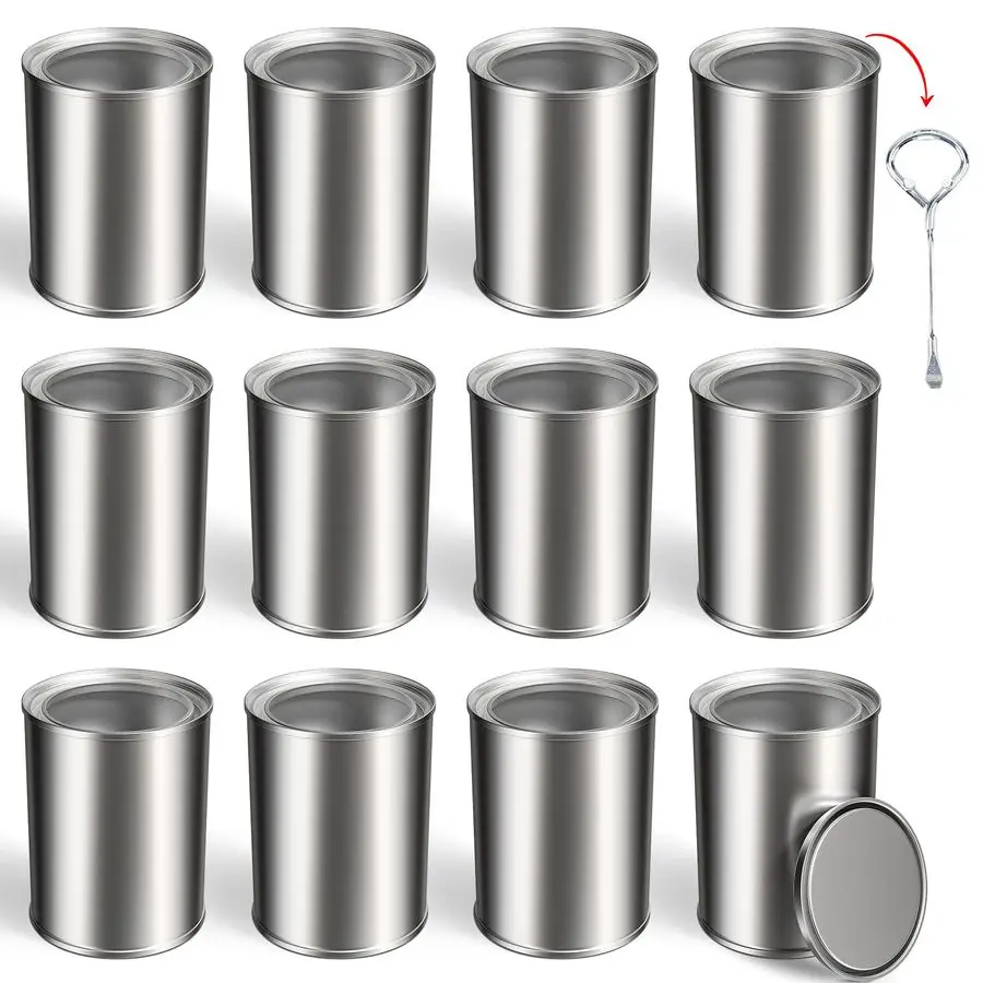 

Empty Paint Cans with Lids, 1 Quart Metal Unlined Paint Bucket, Small Round Paint Storage Containers for Leftover Paint, Arts Cr