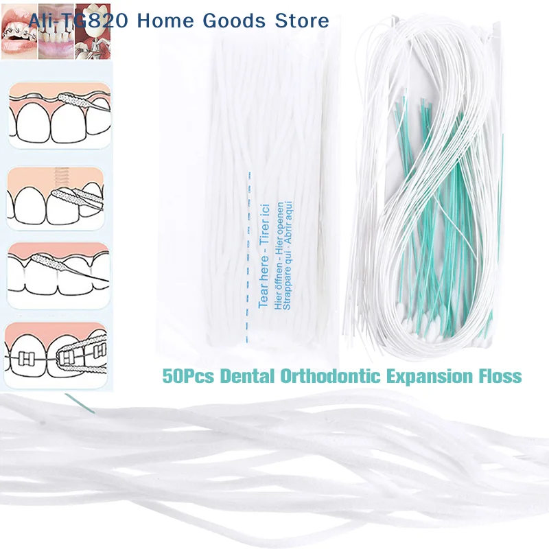 [TG820]50pcs Toothpick Tool Floss Threaders Tooth Floss Holders Between  Braces Bridge Hilo Dental Oral Clean