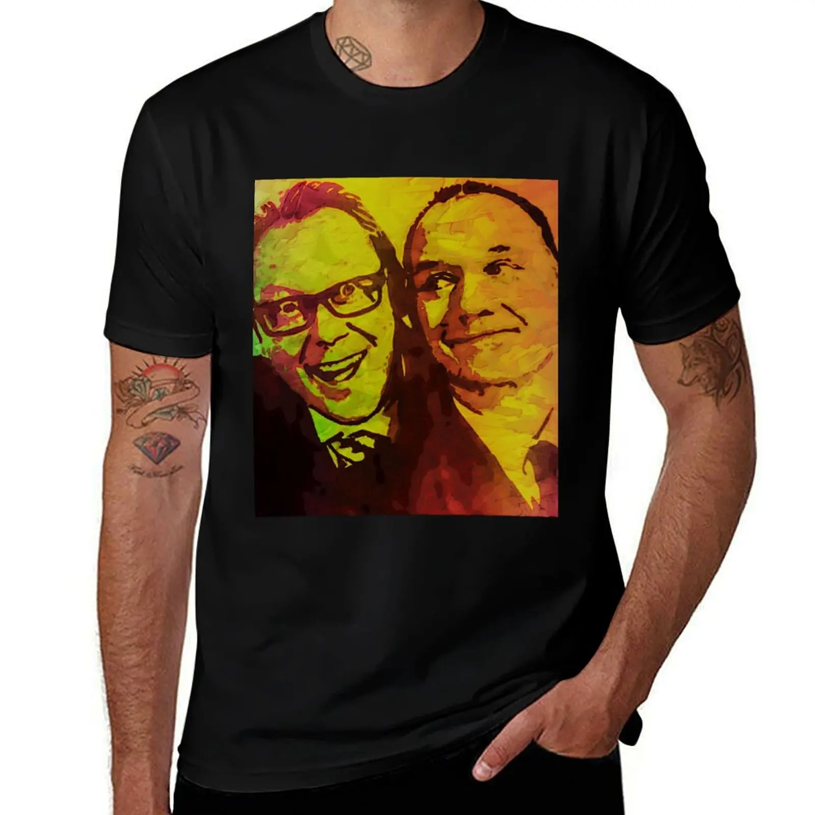 Vic y Bob se preguntan si pueden oír el sonido de las palomas desde arriba. Camiseta de Talla Grande, Camiseta de Color Sólido