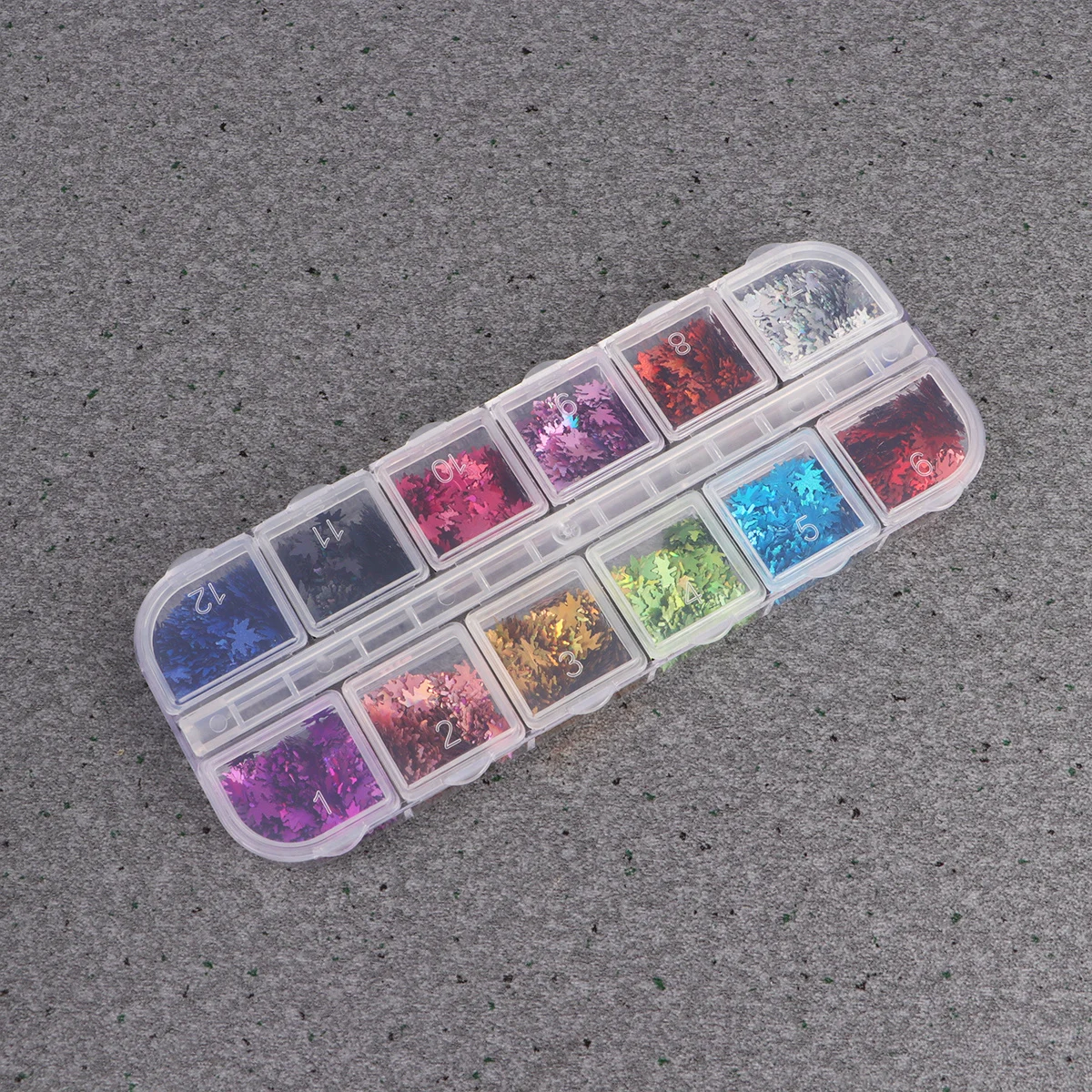 12 pezzi di paillettes per unghie foglie d'acero adesivi colorati per nail art decalcomanie per manicure decorazioni per feste fai da te decalcomanie per manicure creative