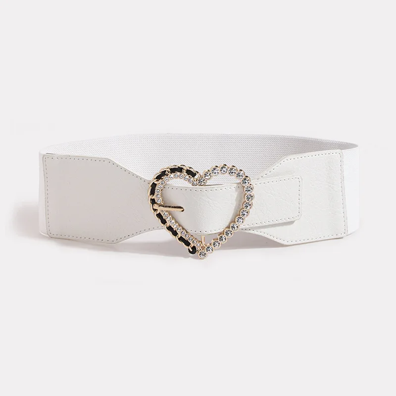 Herzförmiger, diamantschicker, vielseitiger, modischer, locker sitzender, elastischer Taillenmiedergürtel für Damen im neuen Stil