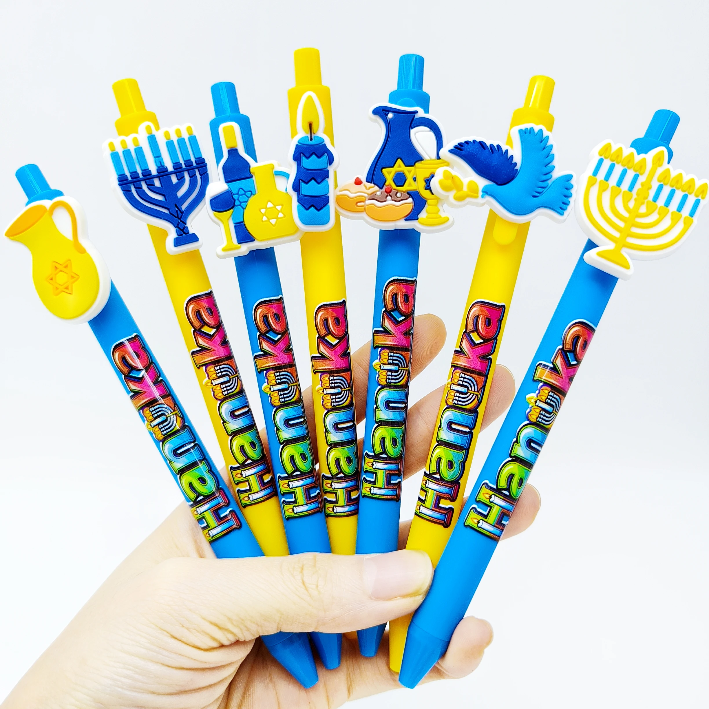 Stylo à bille d'impression de patch d'élément de festival de bougie 7 pièces/13 pièces notes quotidiennes stylo à bille pratique et pratique