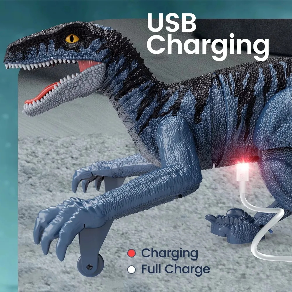 with Light Sound Remote Control Dinosaur Toys 2.4GHz Robot Multifunctional Simulation Velociraptor Big RC Walking Dinosaur Toys
