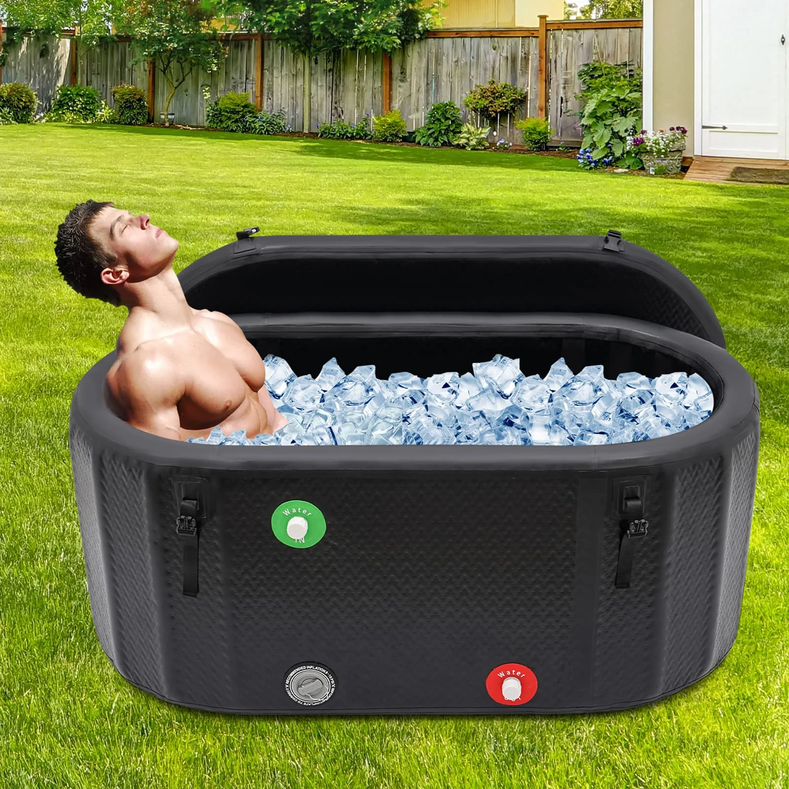 

Large Capacity Aufblasbare Badewanne 72.65 Gal of Water Freistehende Badewanne Inflatable Ice Bathtub Relieve Pain and Injuries