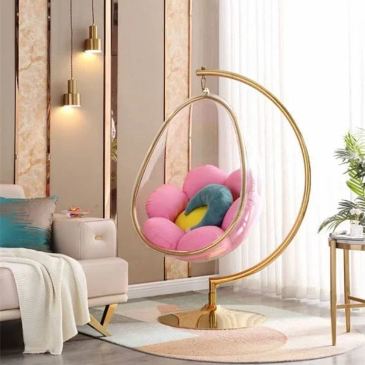 Type acrylic Bubble Chair living room 'Egg-Shaped Luxury furniture Floor Stand Type Globe Type Hanging swing single Chain
