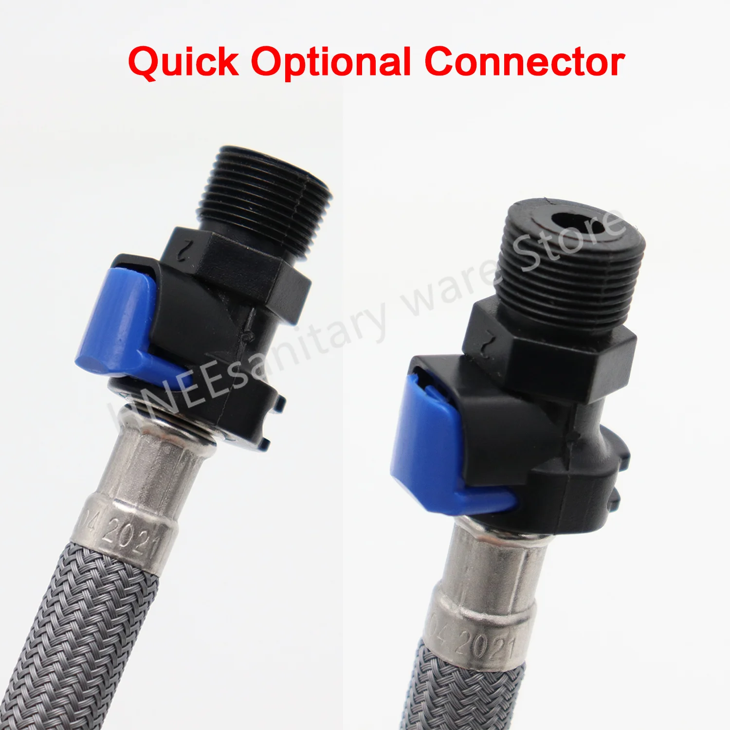 150cm/180cm/300cm F1/2 M15*1 Replacement Kitchen Faucet Hose Quick Connect Pull Out Hose Nylon Hose Tube Gray Black