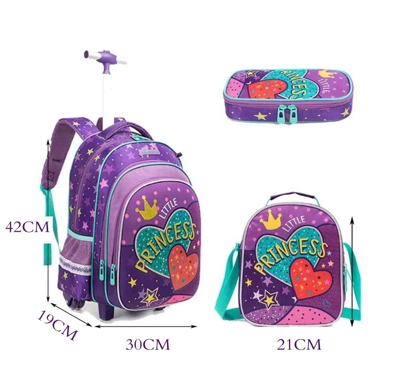 Kid Trolley Bag on Wheels Backpack for Boys Children School Rolling Backpack Set Girls School Roller Bag Mochila Dropshipping