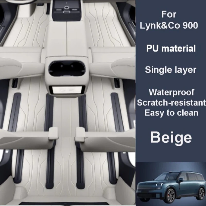 

Для Geely Lynk & Co 900 2025 2026, автомобильный коврик для ног, кожаный аксессуар для защиты интерьера, полностью закрытый водонепроницаемый пятностойкий ковер