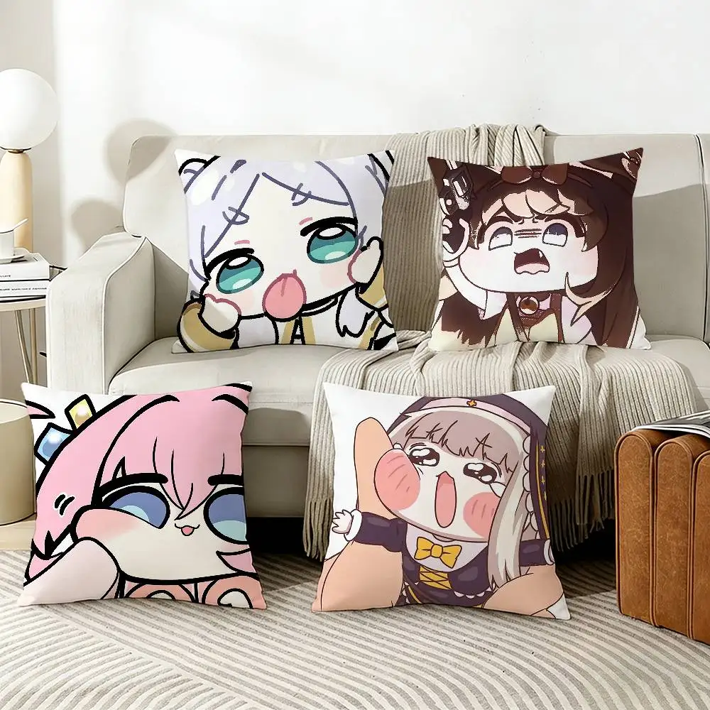 Trickcal Chibi Go G-Game Pillow Case Living Room Sofa Cushion Cover Suitable For Home Bedroom Room Decoration