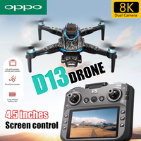 OPPO D13 RC Drone 8K Professional HD Triple Camera WIFI FPV Dron 360° Obstacle Avoidance Brushless Large Screen Quadcopter Toy