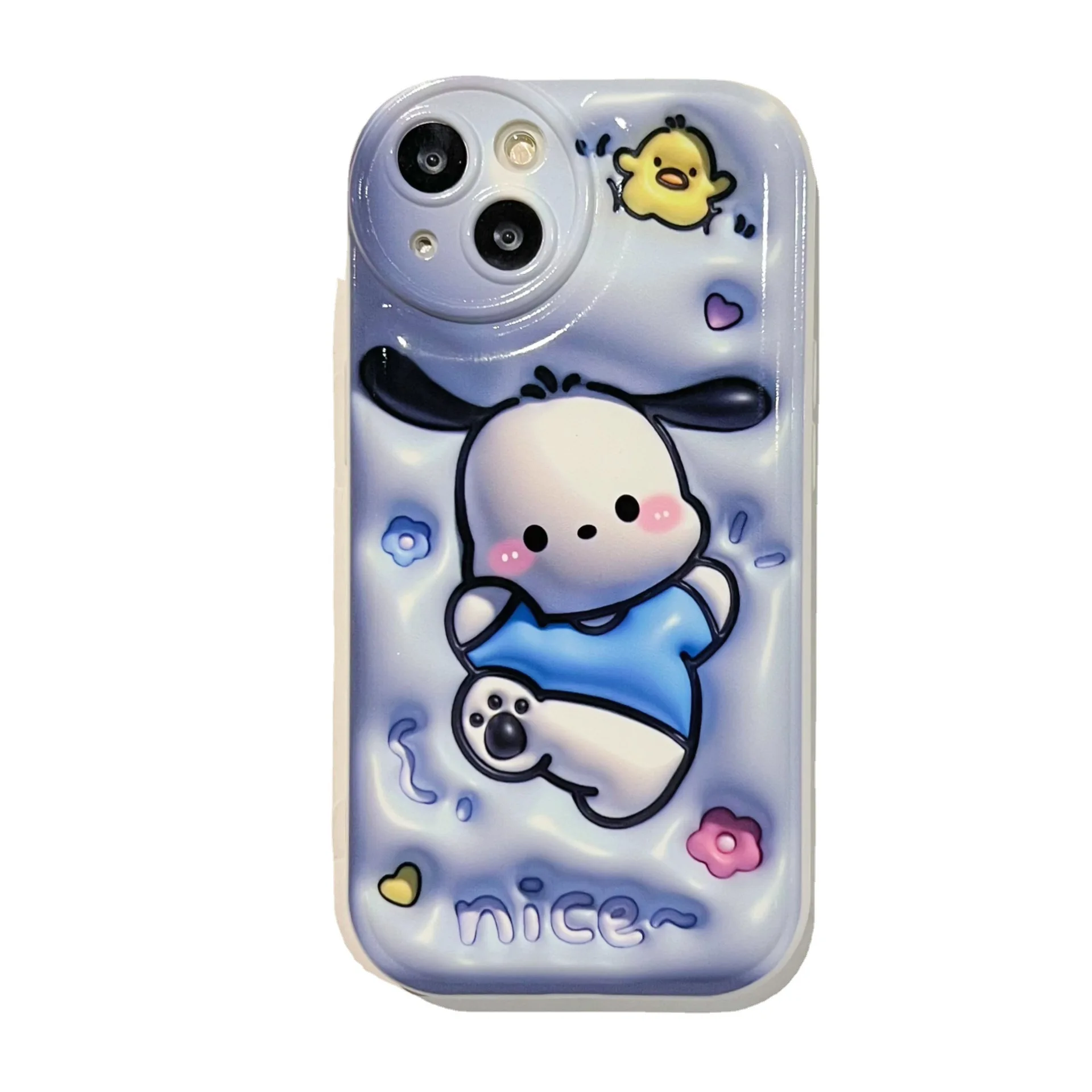 Sanrio Pink Hello Kitty Pochacco Phone Case For iPhone 14 13 12 11 Pro Max Xr Xs Max Mini 7 8 14 Plus Case Cute Shockproof Cover image 6