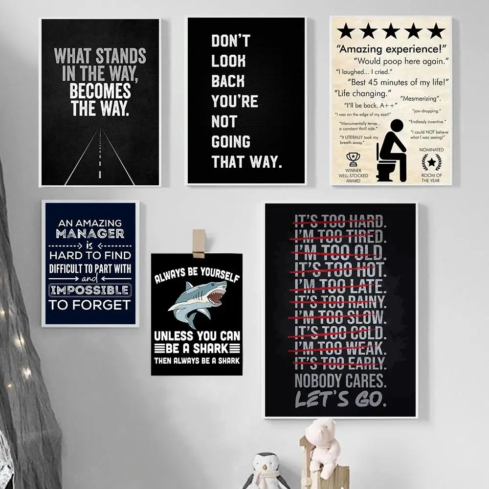 Modern Inspirational Quotes Black and White Motivational Poster Canvas Art Print Wall Decor for Home Room