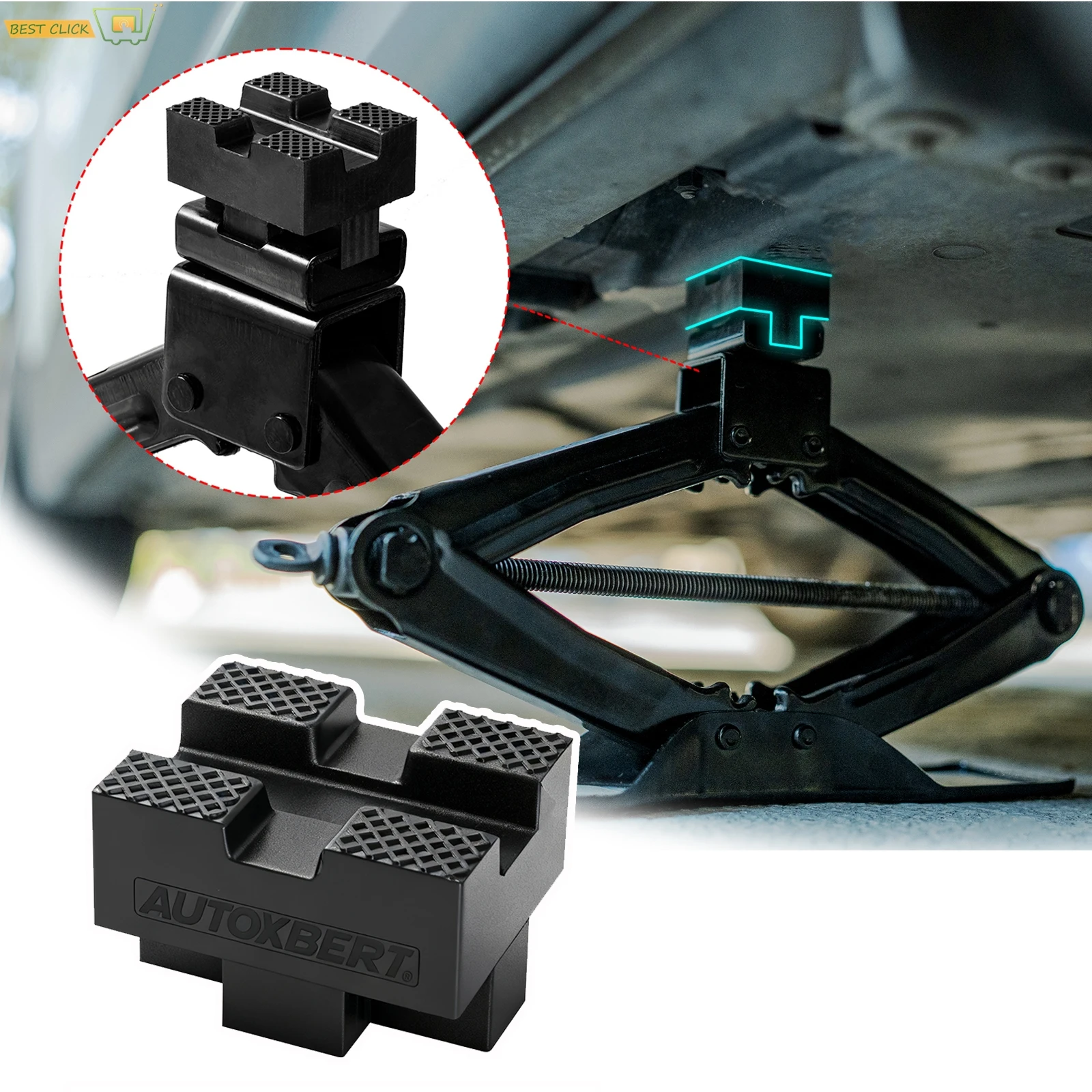 Universal Heavy Duty Rubber Scissor Jack Pad Adapter Protects Your Car SUV Truck Pinch Weld From Scratches During Tire Change