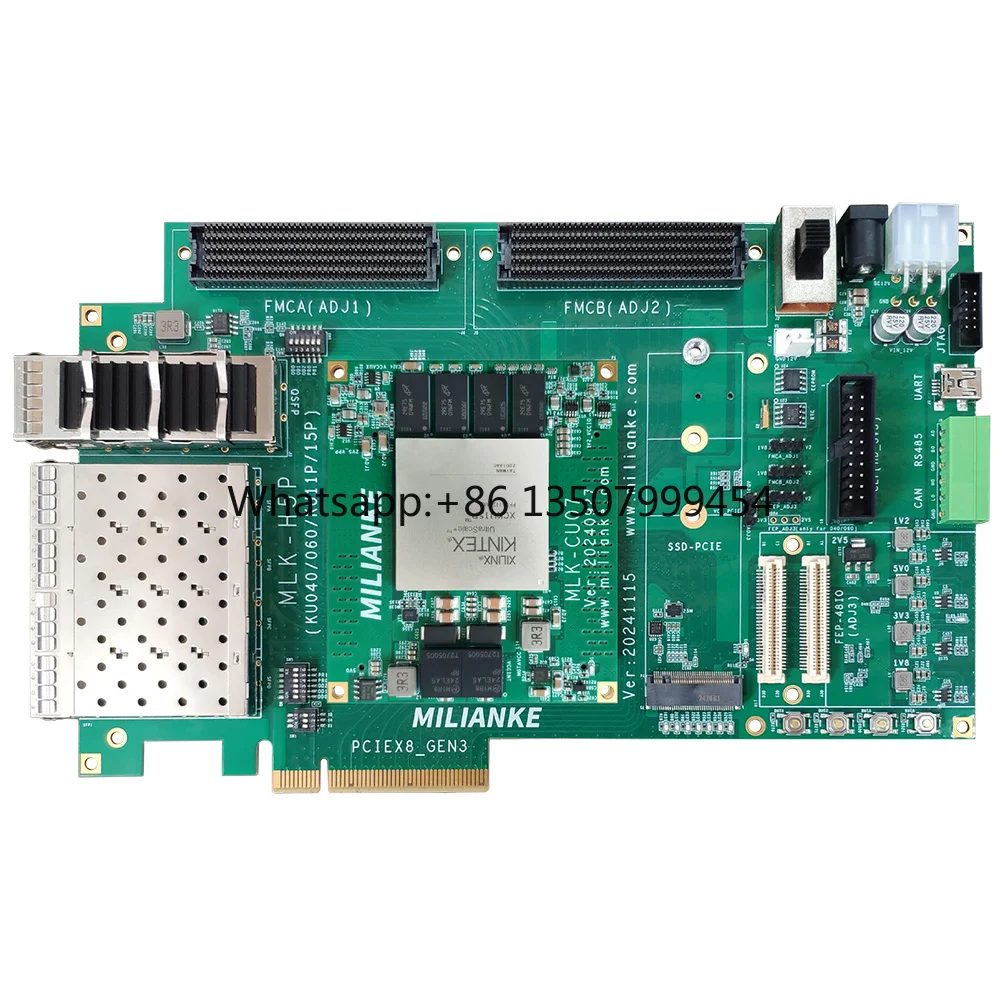 Плата разработки Kintex UltraScale+ Series MLK-H5P-CU03/07-KU040/060/15P с интерфейсами SFP+ PCIe3.0*8 QSFP, 16.375 Гбит/с