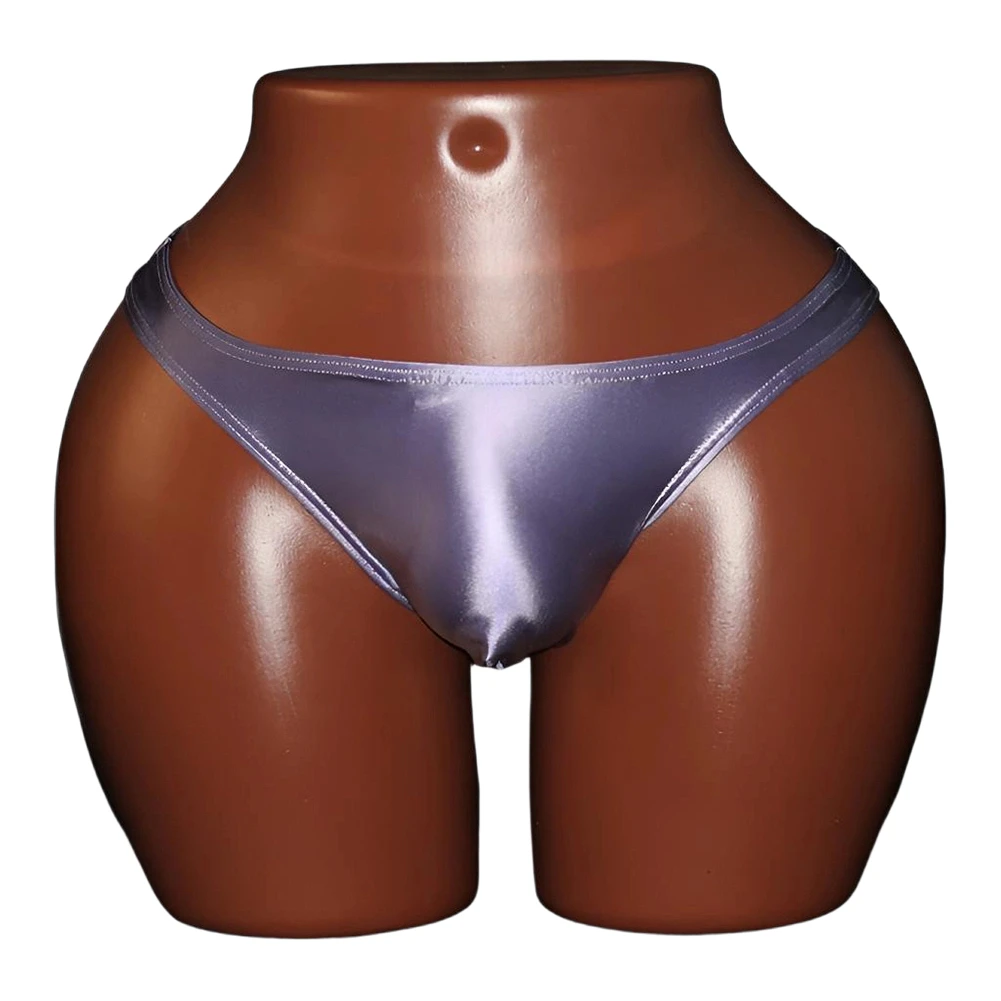 Men Satin-like Smooth Briefs Underwear Half-covered Butt U Pouch Erotic Lingerie Silky Men's Triangle Breathable Underwear