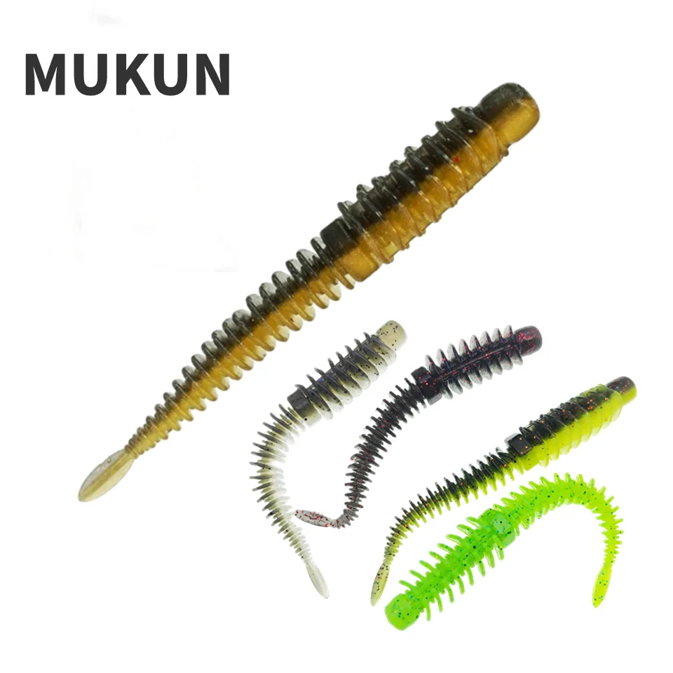 MUKUN worm bait soft bait  65mm 75mm fishing lures Smell with Salts Soft Silicone Fishing Lure  fishing bait