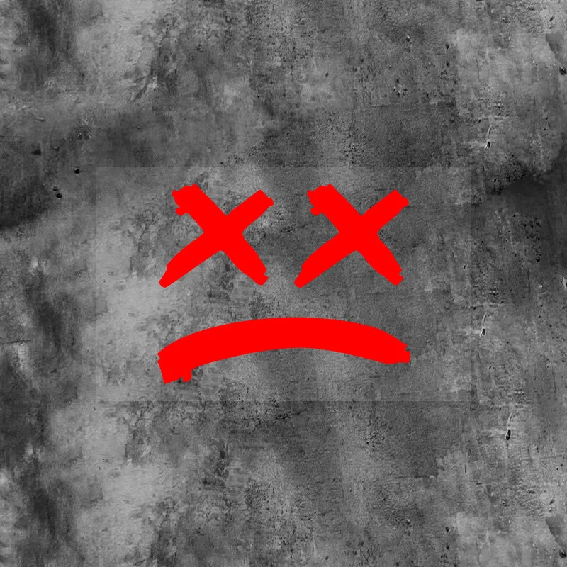 

1pc Sad Face X Eyes Car Sticker Waterproof Vinyl Decal for Motorcycle Helmet Tank Body