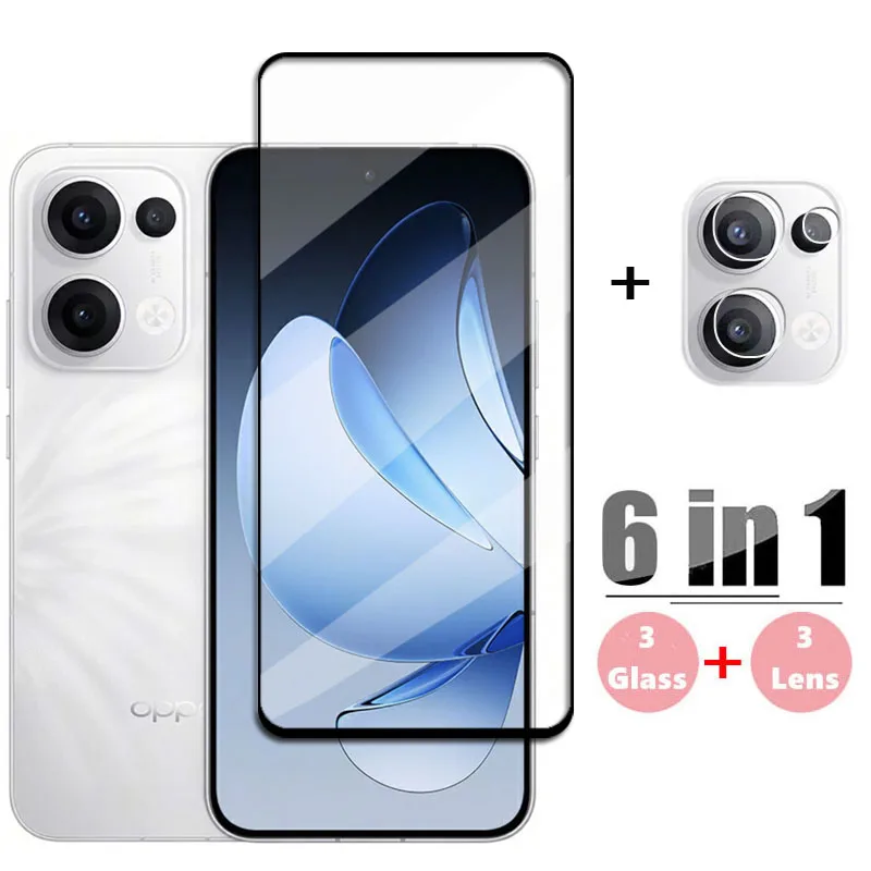 

6in1 Full Cover Glass For OPPO Reno13 5G Tempered Glass Reno 13 Screen Protector Protective Phone Camera Lens Film OPPO Reno13
